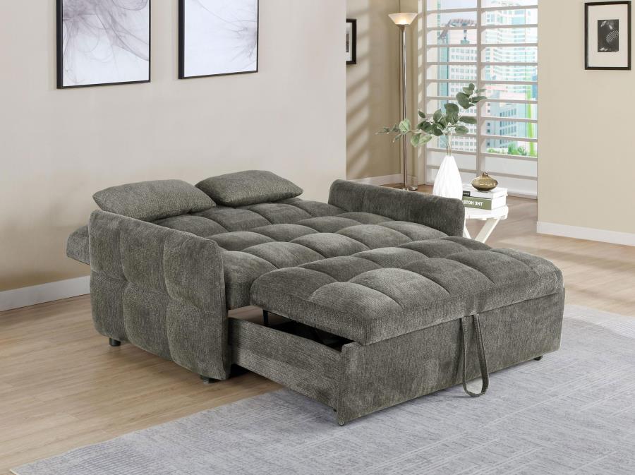 Cotswold Tufted Cushion Sleeper Sofa Bed Dark Grey - (508308)
