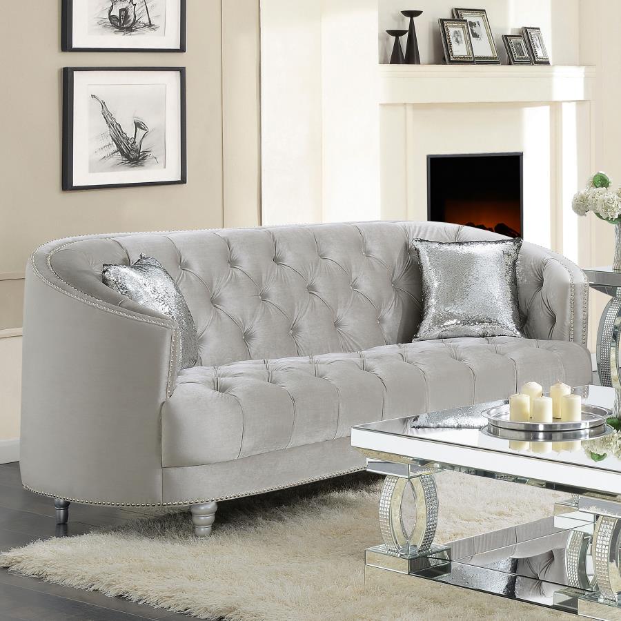 Avonlea Sloped Arm Tufted Sofa Grey - (508461)