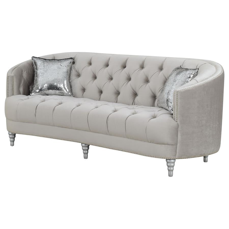 Avonlea Sloped Arm Tufted Sofa Grey - (508461)