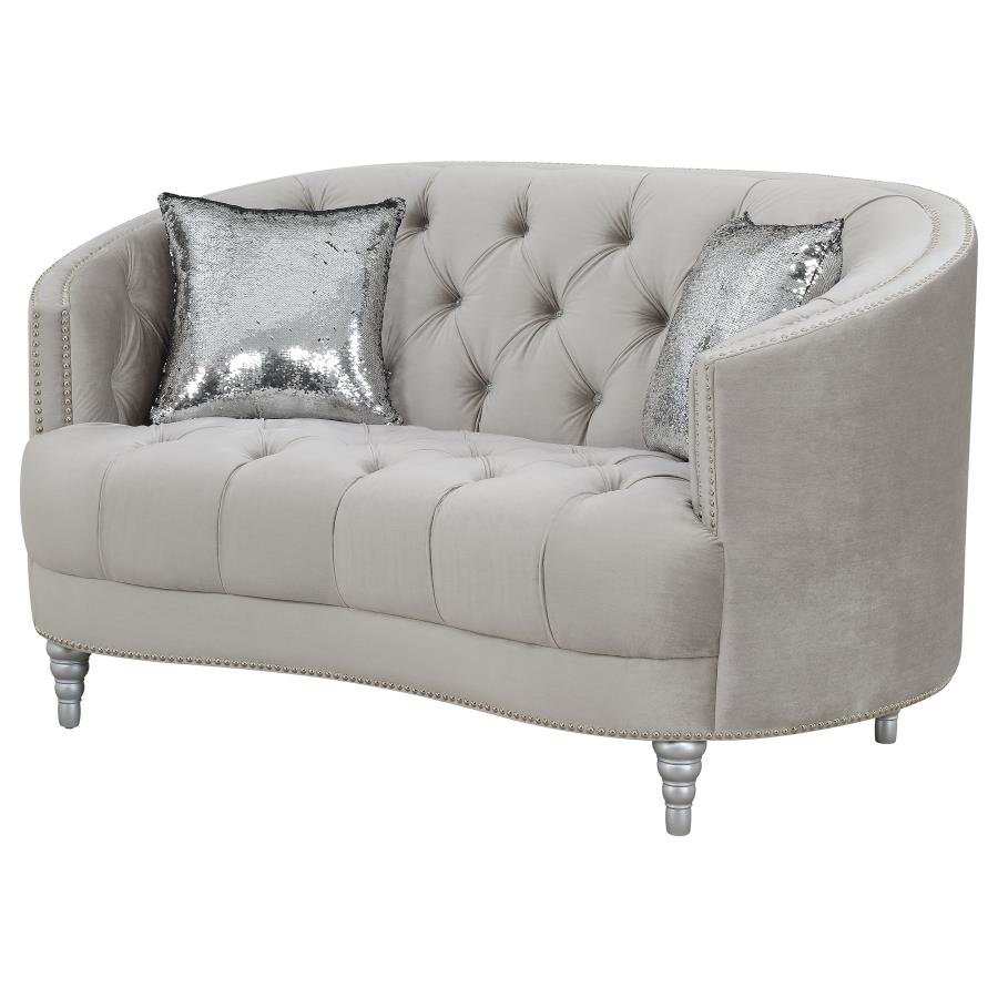 Avonlea Sloped Arm Tufted Loveseat Grey - (508462)