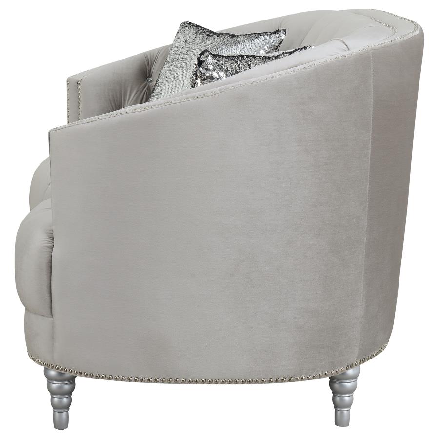 Avonlea Sloped Arm Tufted Loveseat Grey - (508462)