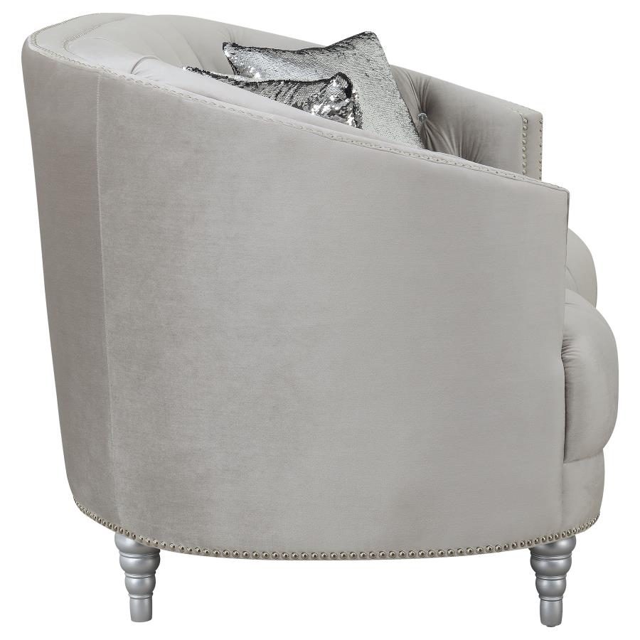 Avonlea Sloped Arm Tufted Loveseat Grey - (508462)