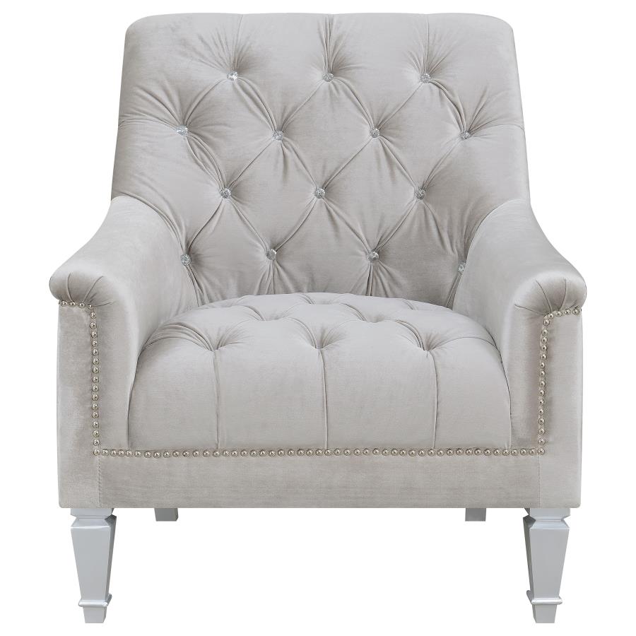 Avonlea Sloped Arm Tufted Chair Grey - (508463)