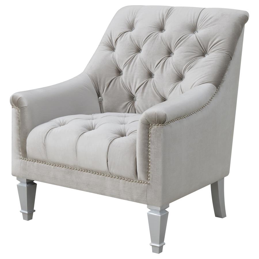 Avonlea Sloped Arm Tufted Chair Grey - (508463)