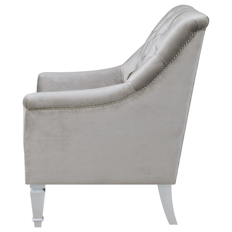 Avonlea Sloped Arm Tufted Chair Grey - (508463)