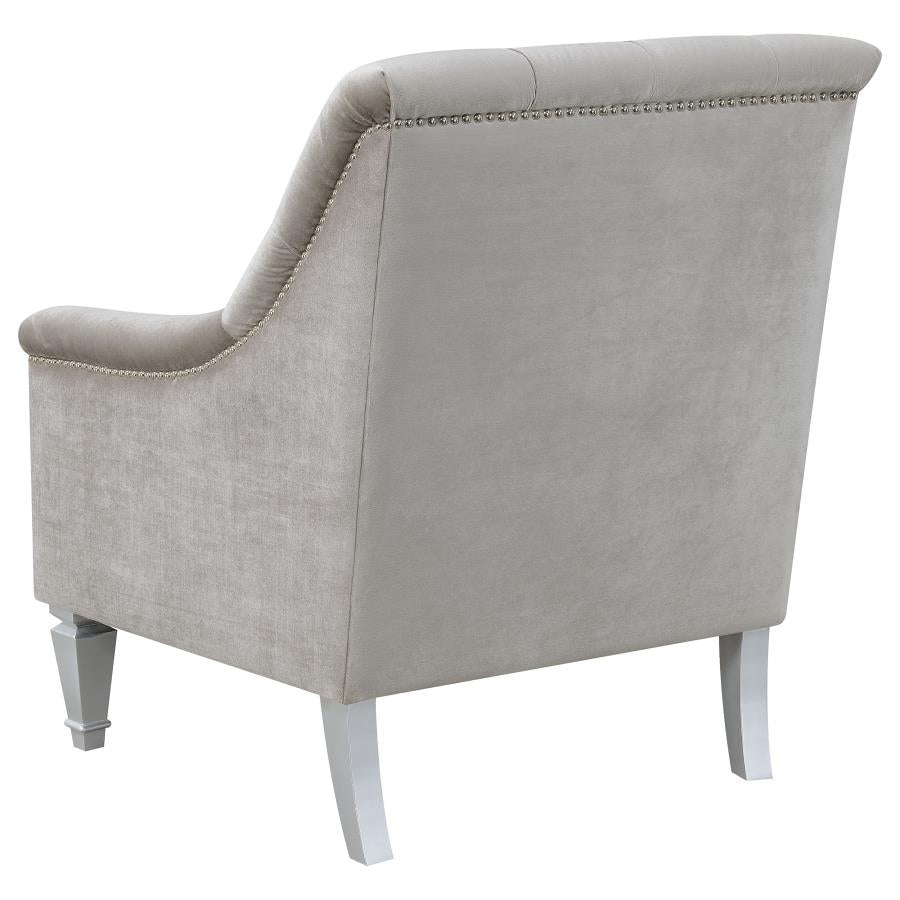 Avonlea Sloped Arm Tufted Chair Grey - (508463)