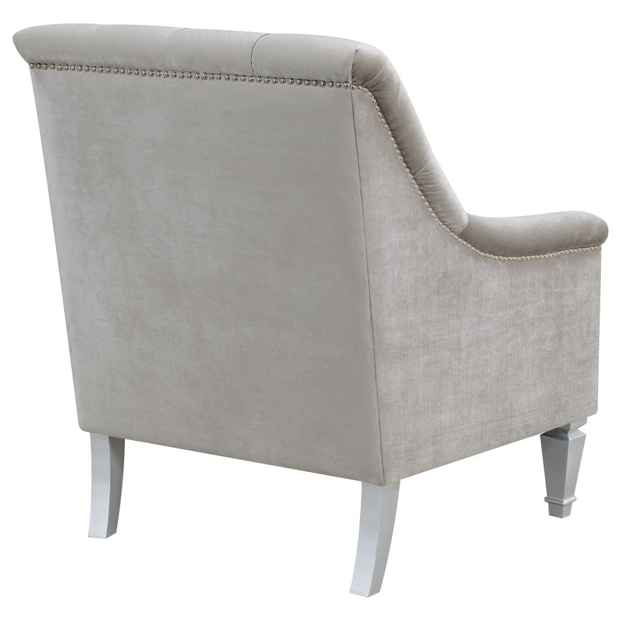 Avonlea Sloped Arm Tufted Chair Grey - (508463)