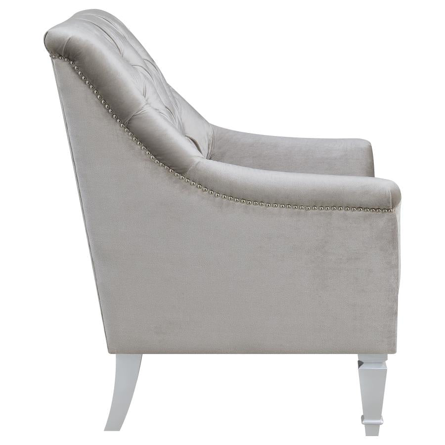 Avonlea Sloped Arm Tufted Chair Grey - (508463)