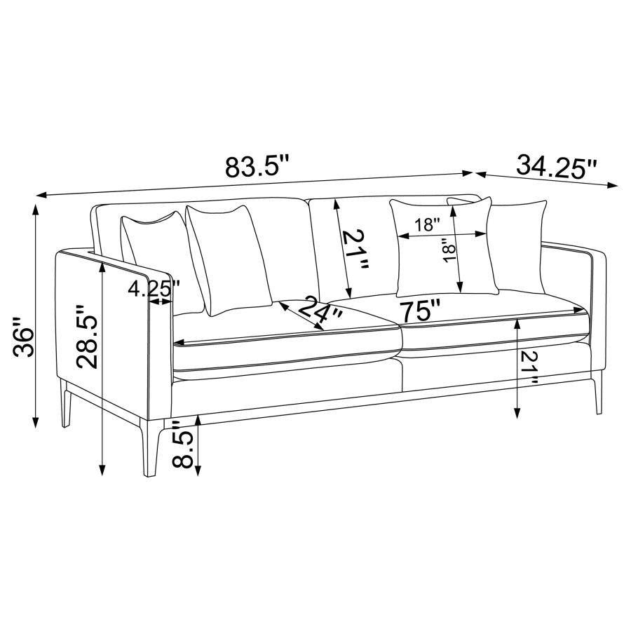 Apperson Cushioned Back Sofa Light Grey - (508681)