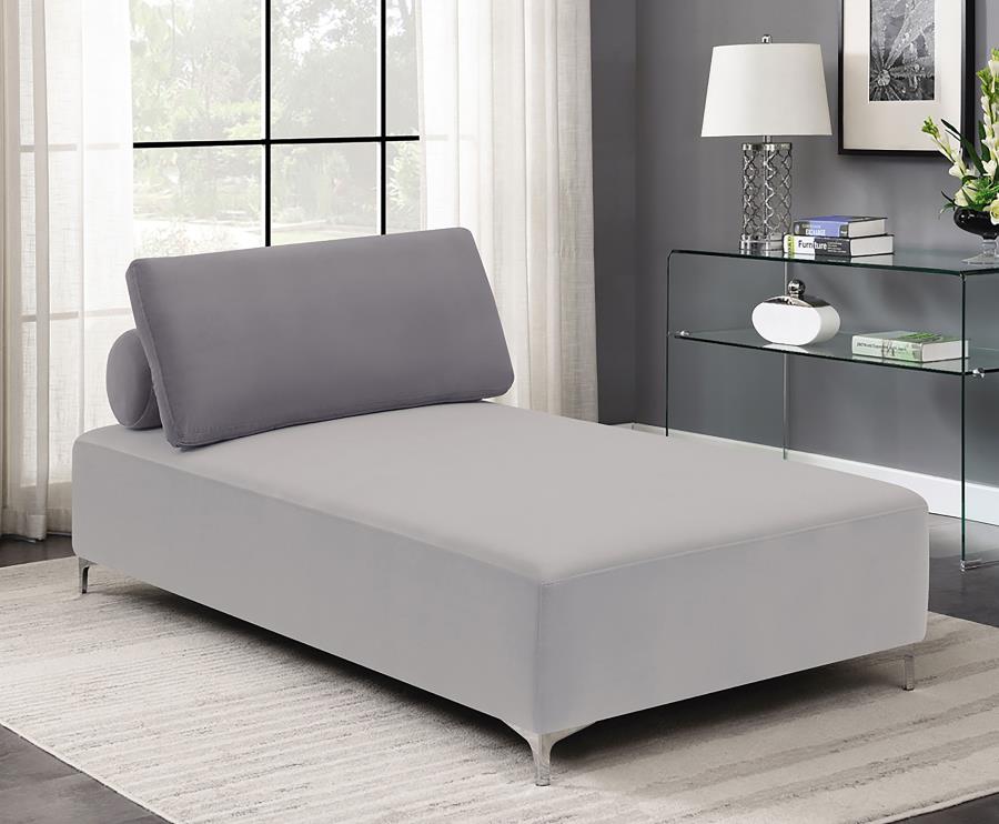 Giovanni Upholstered Accent Chaise With Removable Pillow Grey - (509060)