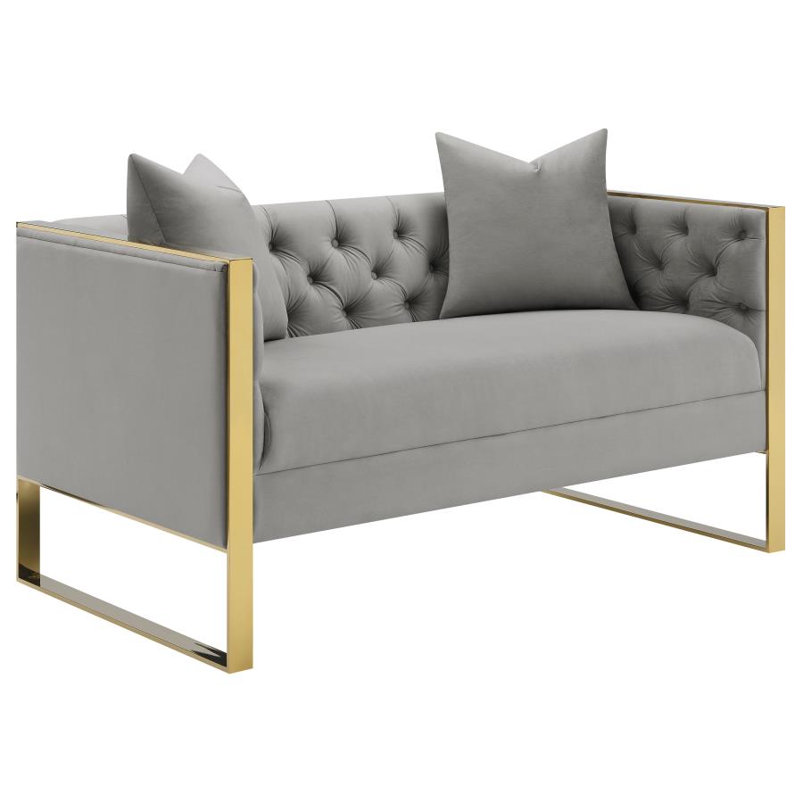 Eastbrook Tufted Back Loveseat Grey - (509112)