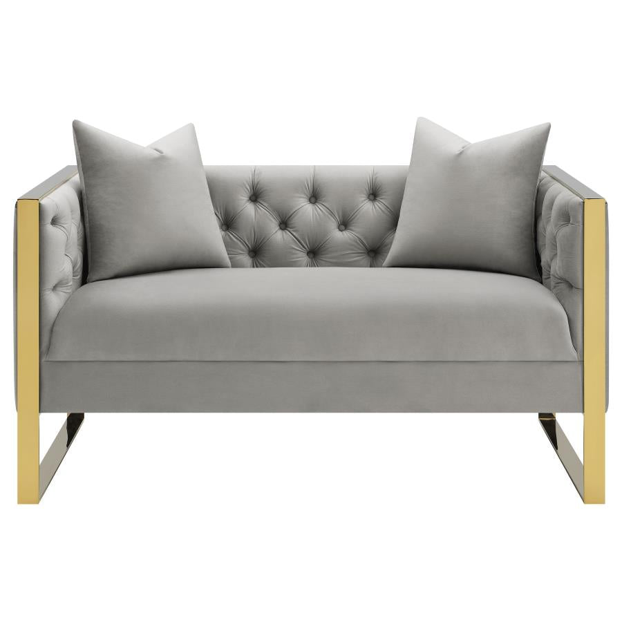 Eastbrook Tufted Back Loveseat Grey - (509112)