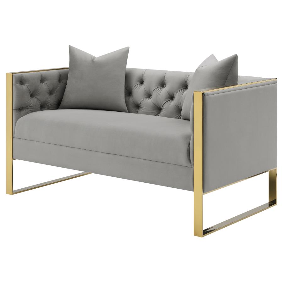 Eastbrook Tufted Back Loveseat Grey - (509112)