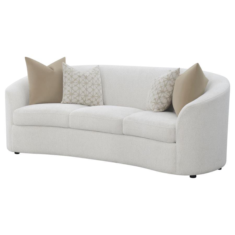 Rainn Upholstered Tight Back Sofa Latte - (509171)