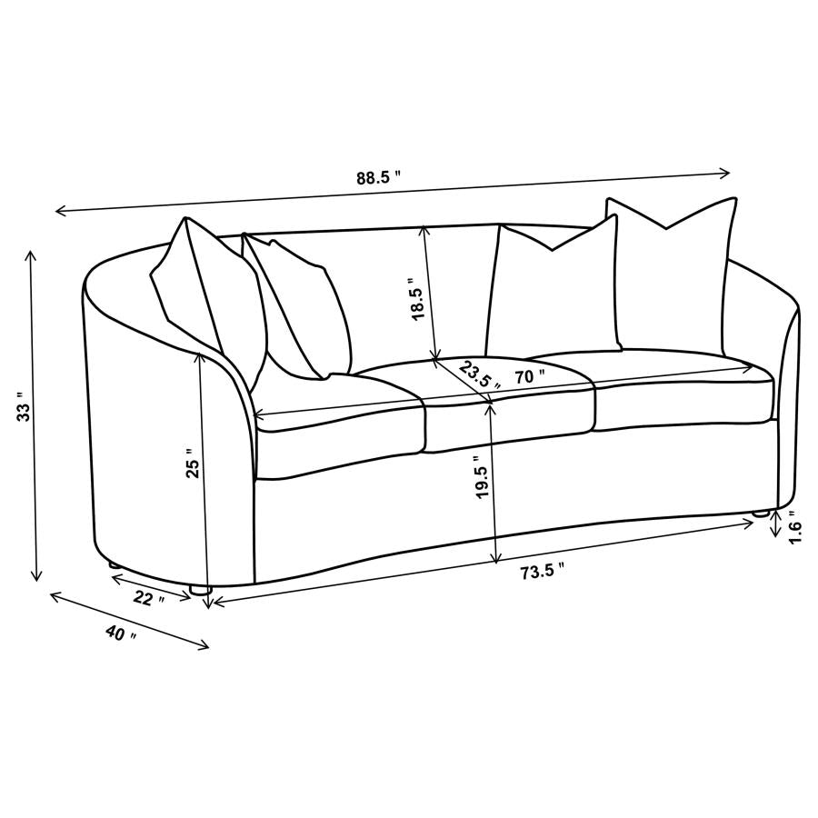 Rainn Upholstered Tight Back Sofa Latte - (509171)