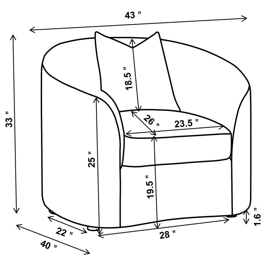 Rainn Upholstered Tight Back Chair Latte - (509173)