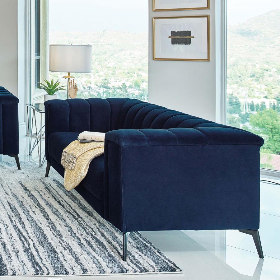 Chalet Tuxedo Arm Loveseat Blue - (509212)