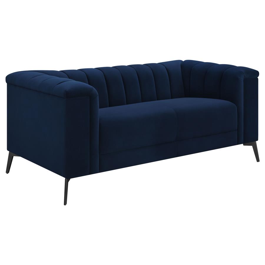 Chalet Tuxedo Arm Loveseat Blue - (509212)