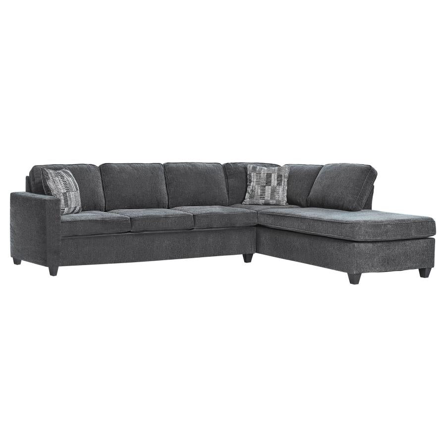 Mccord 2-piece Cushion Back Sectional Dark Grey - (509347)