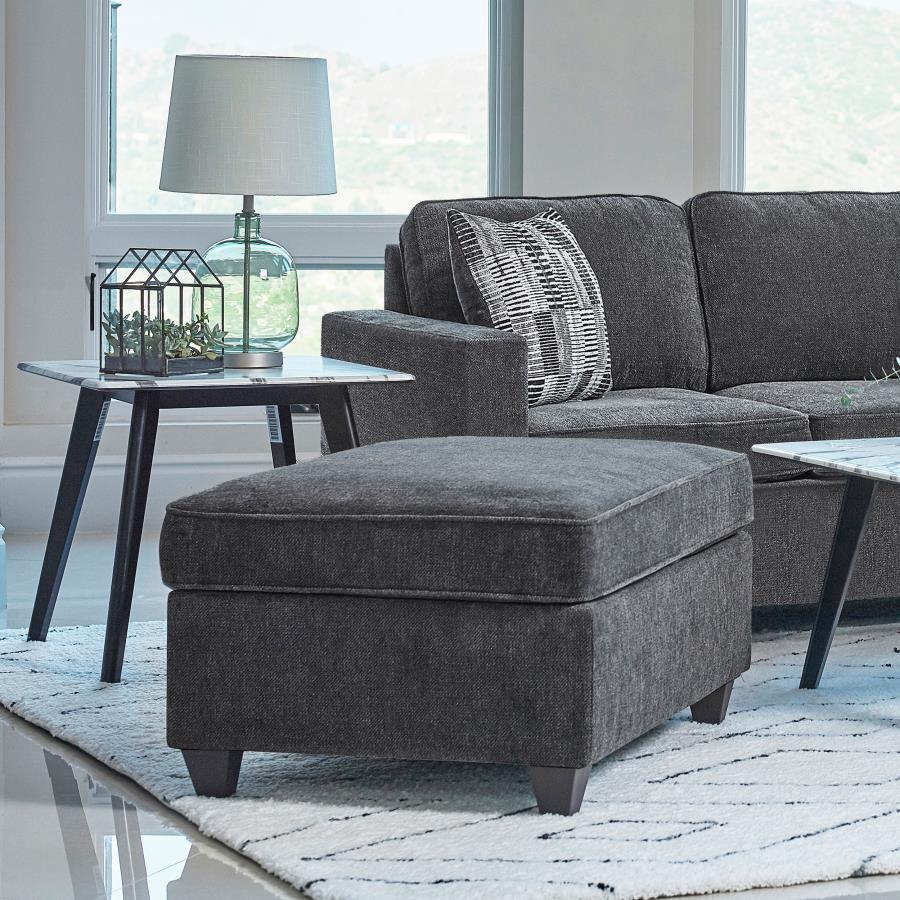 Mccord Upholstered Ottoman Dark Grey - (509348)