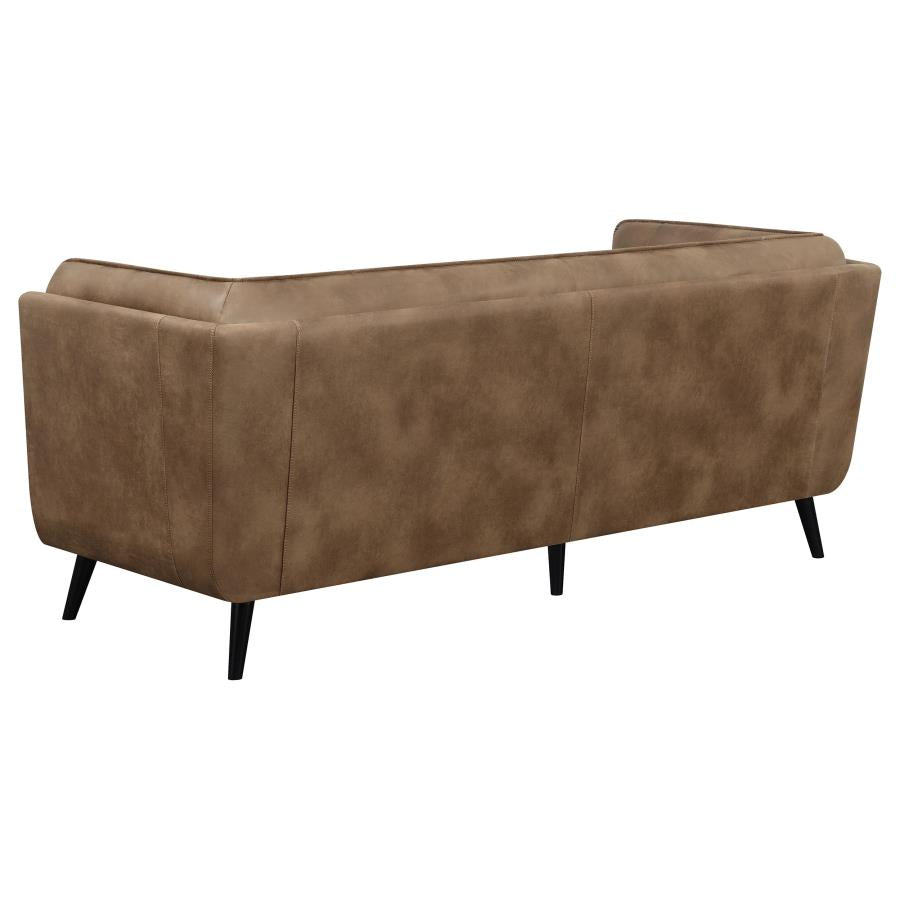 Thatcher Upholstered Button Tufted Sofa Brown - (509421)