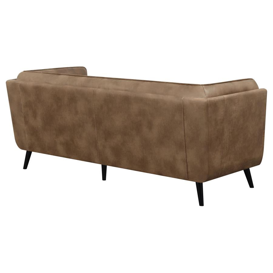 Thatcher Upholstered Button Tufted Sofa Brown - (509421)