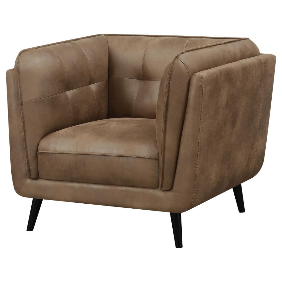 Thatcher Upholstered Button Tufted Chair Brown - (509423)