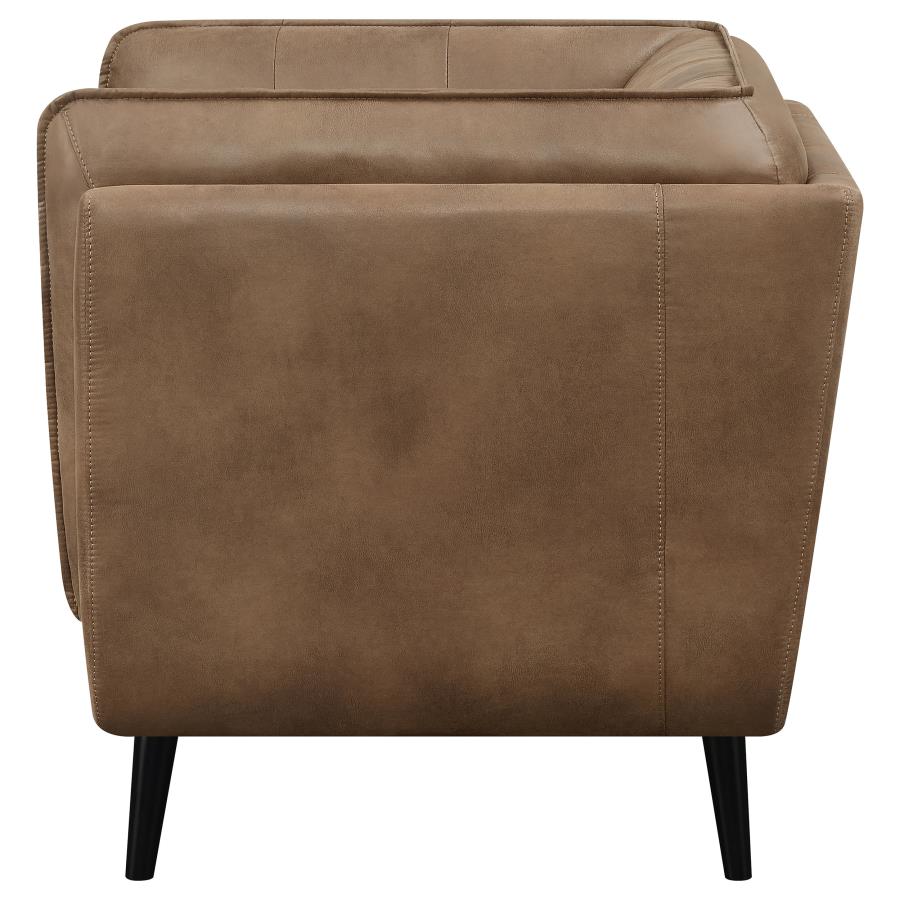 Thatcher Upholstered Button Tufted Chair Brown - (509423)