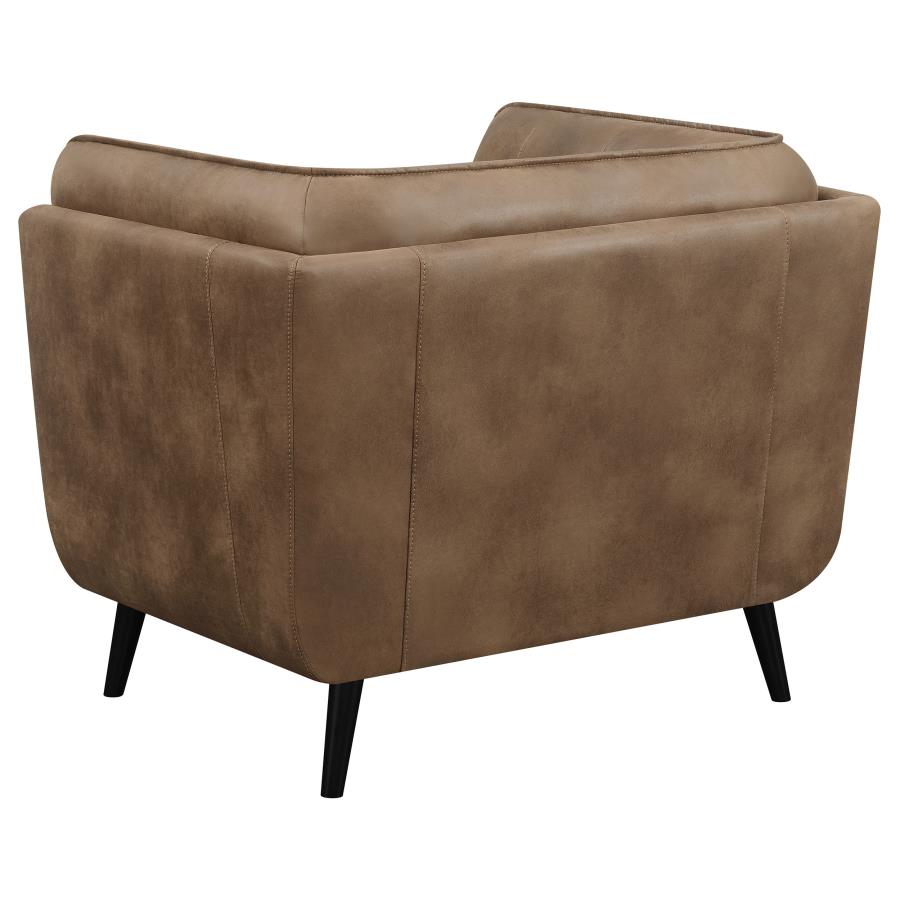 Thatcher Upholstered Button Tufted Chair Brown - (509423)