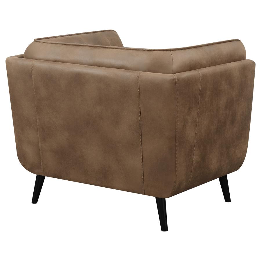Thatcher Upholstered Button Tufted Chair Brown - (509423)