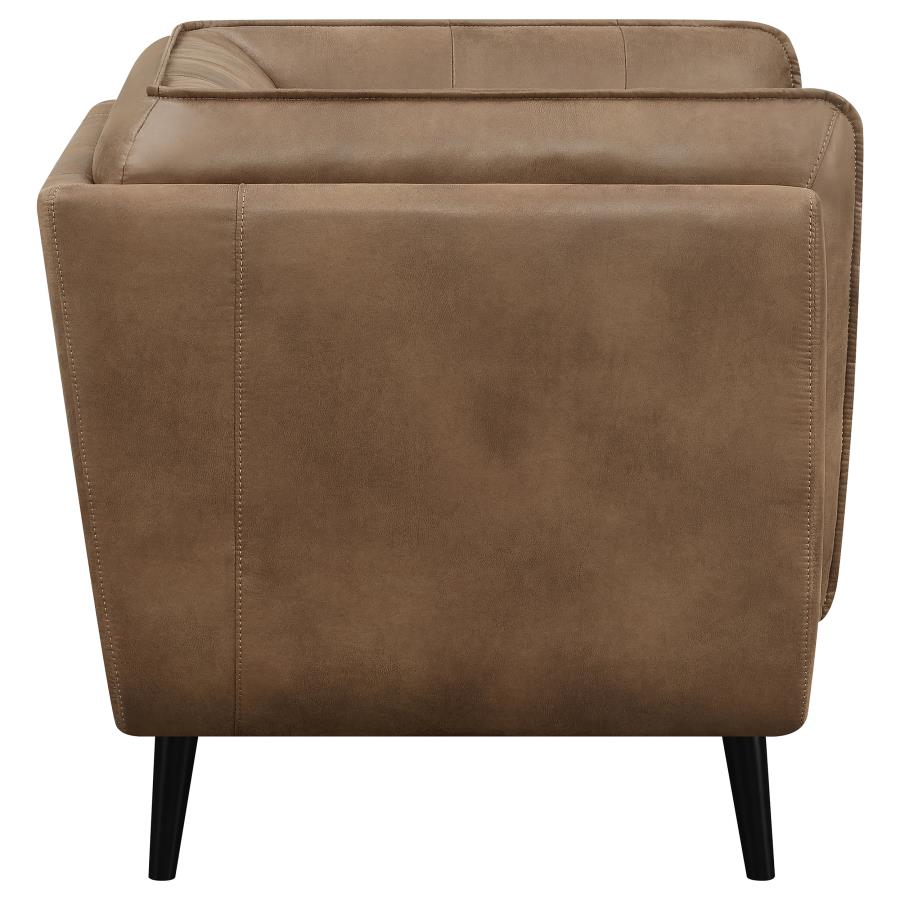 Thatcher Upholstered Button Tufted Chair Brown - (509423)