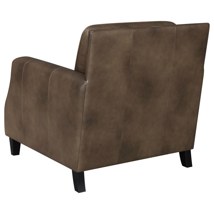 Leaton Upholstered Recessed Arm Chair Brown Sugar - (509443)