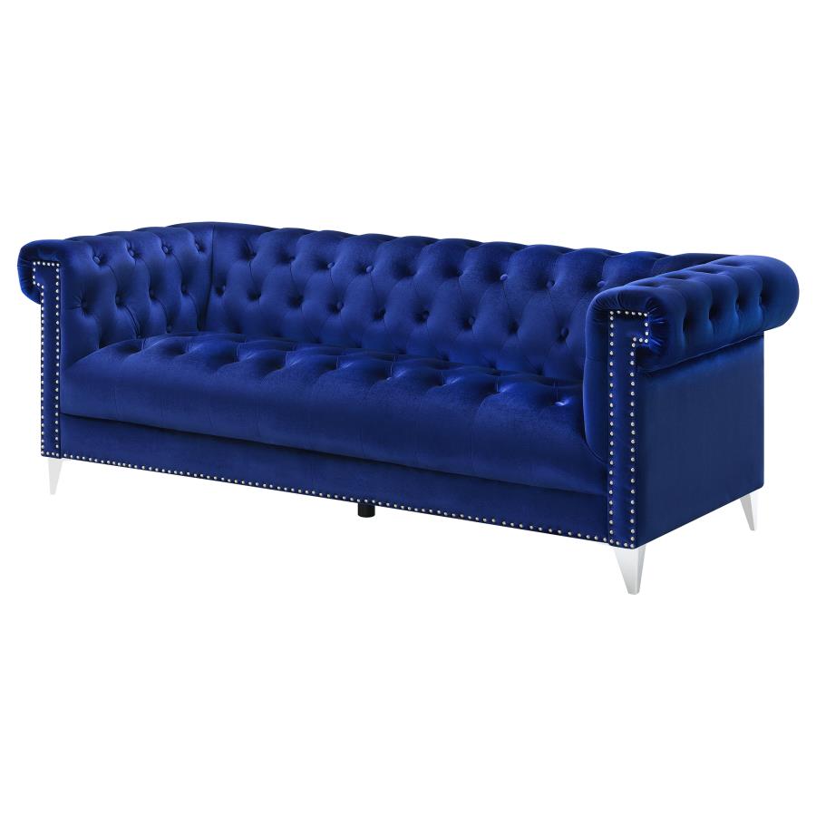 Bleker Tufted Tuxedo Arm Sofa Blue - (509481)