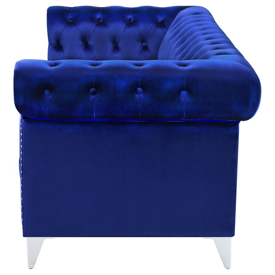 Bleker Tufted Tuxedo Arm Sofa Blue - (509481)