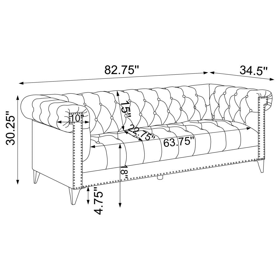 Bleker Tufted Tuxedo Arm Sofa Blue - (509481)