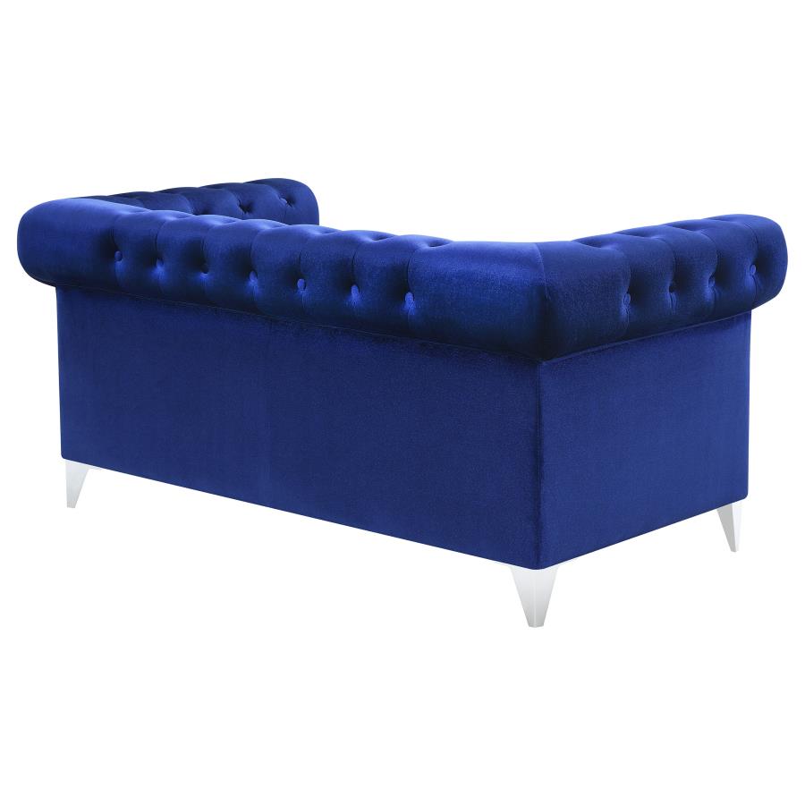 Bleker Tufted Tuxedo Arm Loveseat Blue - (509482)