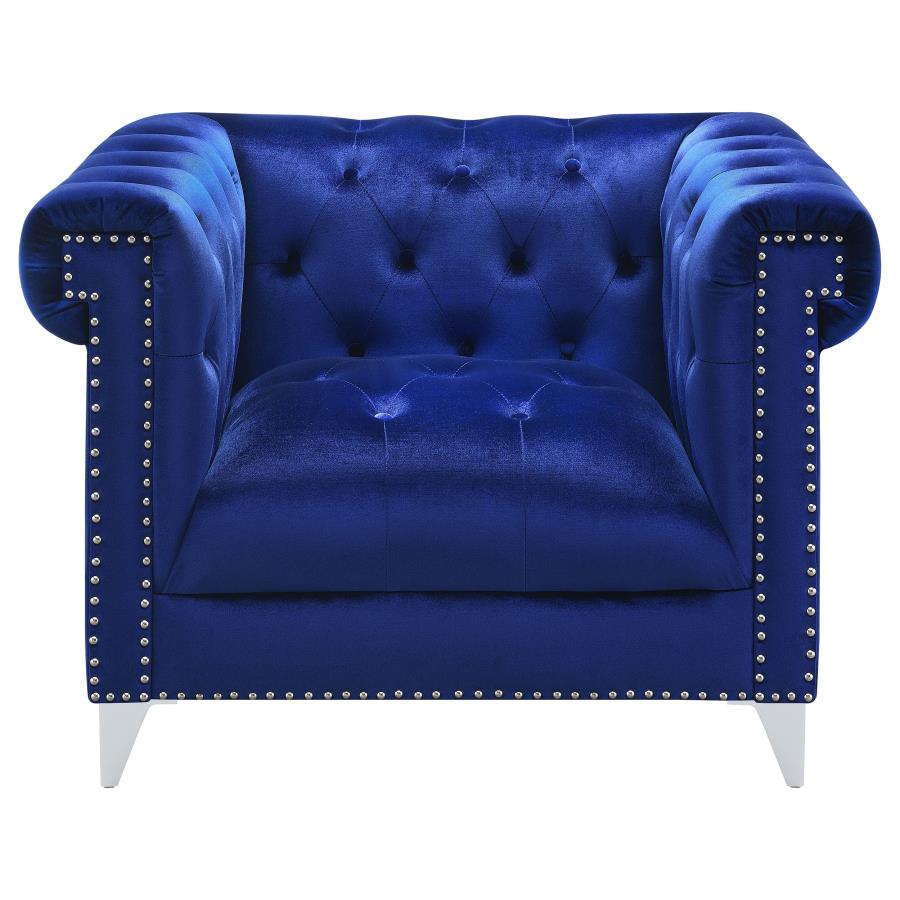 Bleker Tufted Tuxedo Arm Chair Blue - (509483)