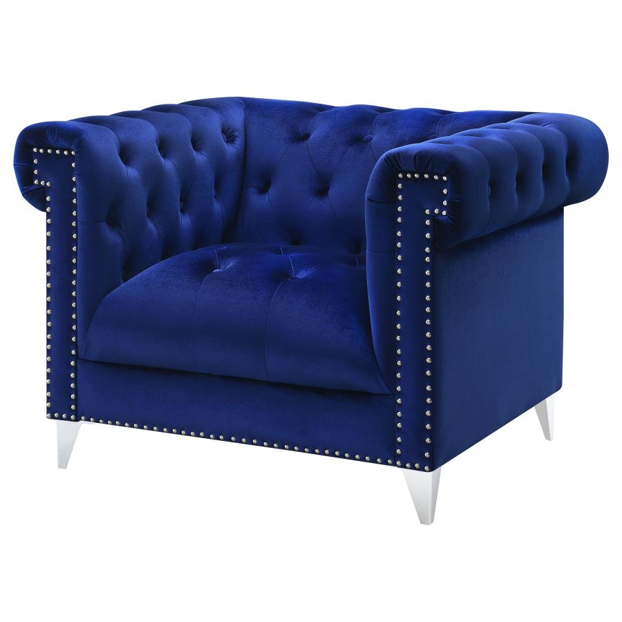 Bleker Tufted Tuxedo Arm Chair Blue - (509483)