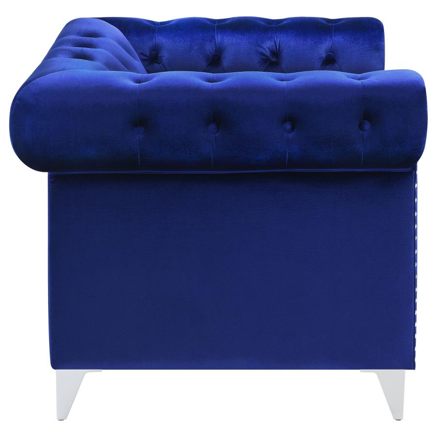 Bleker Tufted Tuxedo Arm Chair Blue - (509483)