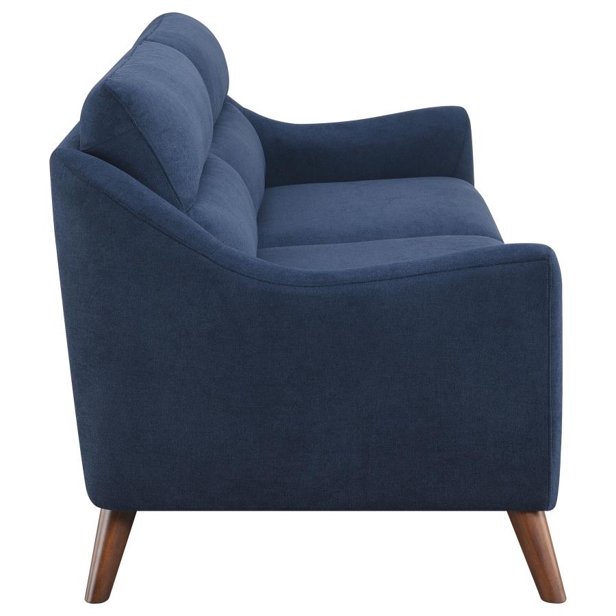 Gano Sloped Arm Upholstered Sofa Navy Blue - (509514)