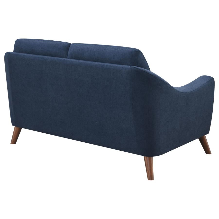 Gano Sloped Arm Upholstered Loveseat Navy Blue - (509515)