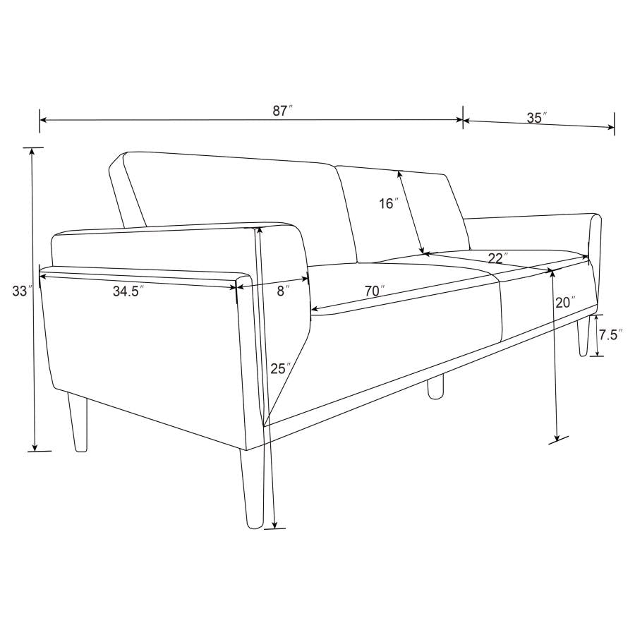 Rilynn Upholstered Track Arms Sofa Brown - (509521)