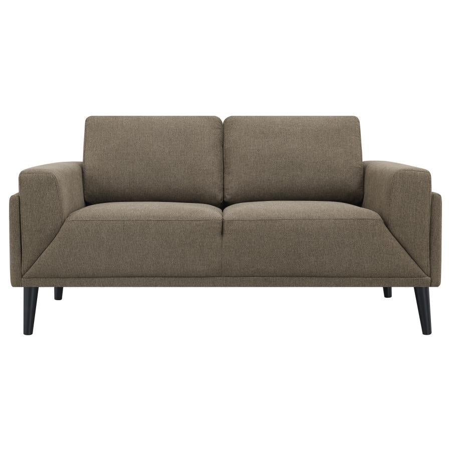 Rilynn Upholstered Track Arms Loveseat Brown - (509522)