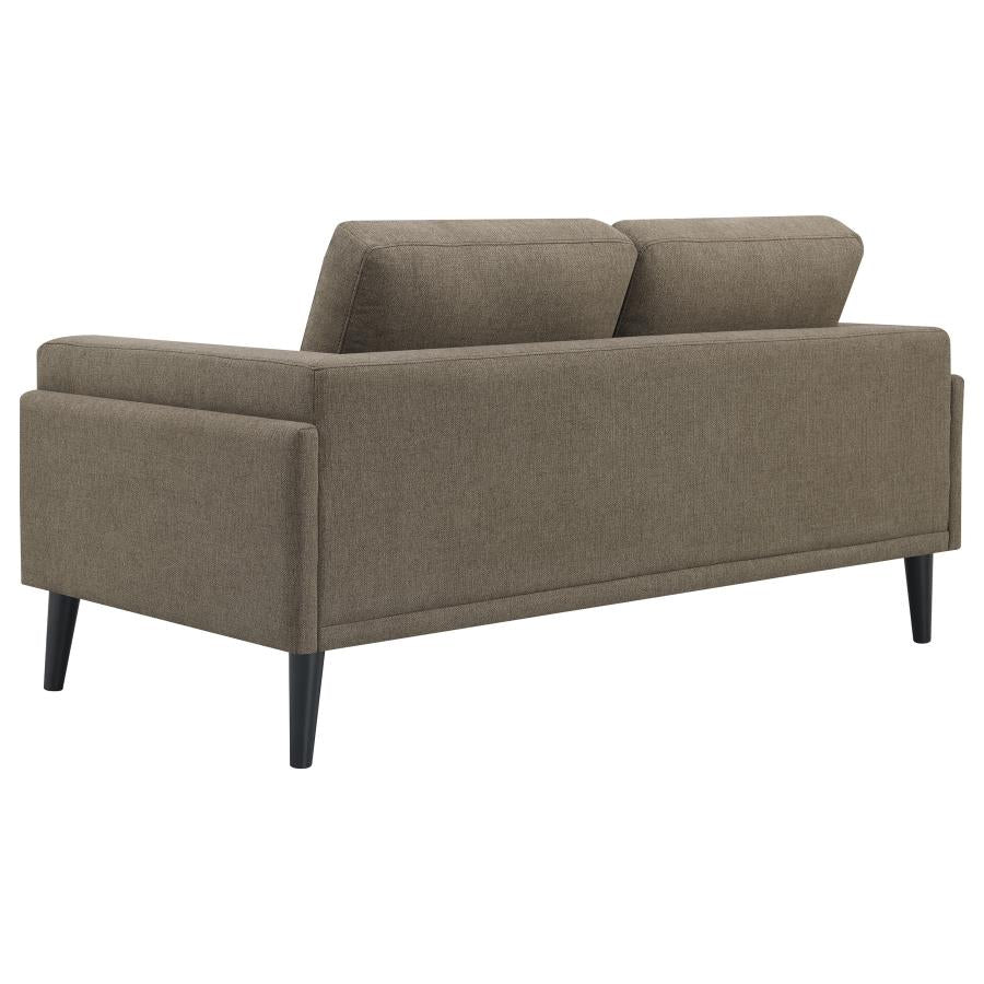 Rilynn Upholstered Track Arms Loveseat Brown - (509522)