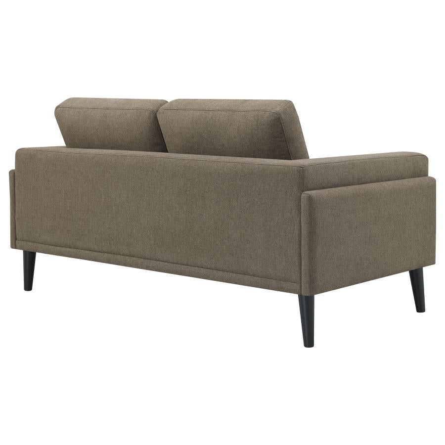 Rilynn Upholstered Track Arms Loveseat Brown - (509522)