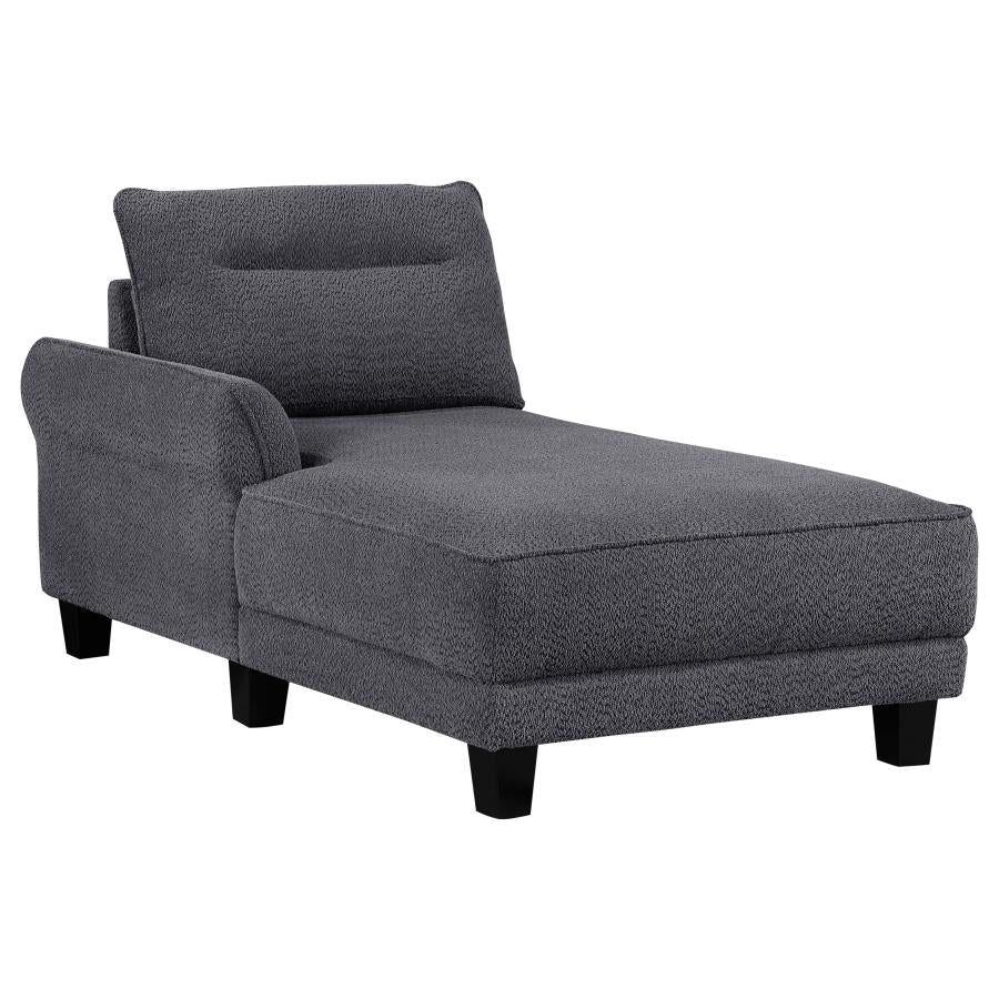 Caspian Upholstered Curved Arms Sectional Sofa Grey - (509540)