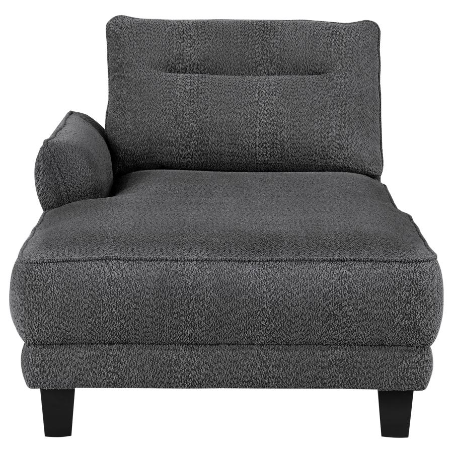 Caspian Upholstered Curved Arms Sectional Sofa Grey - (509540)