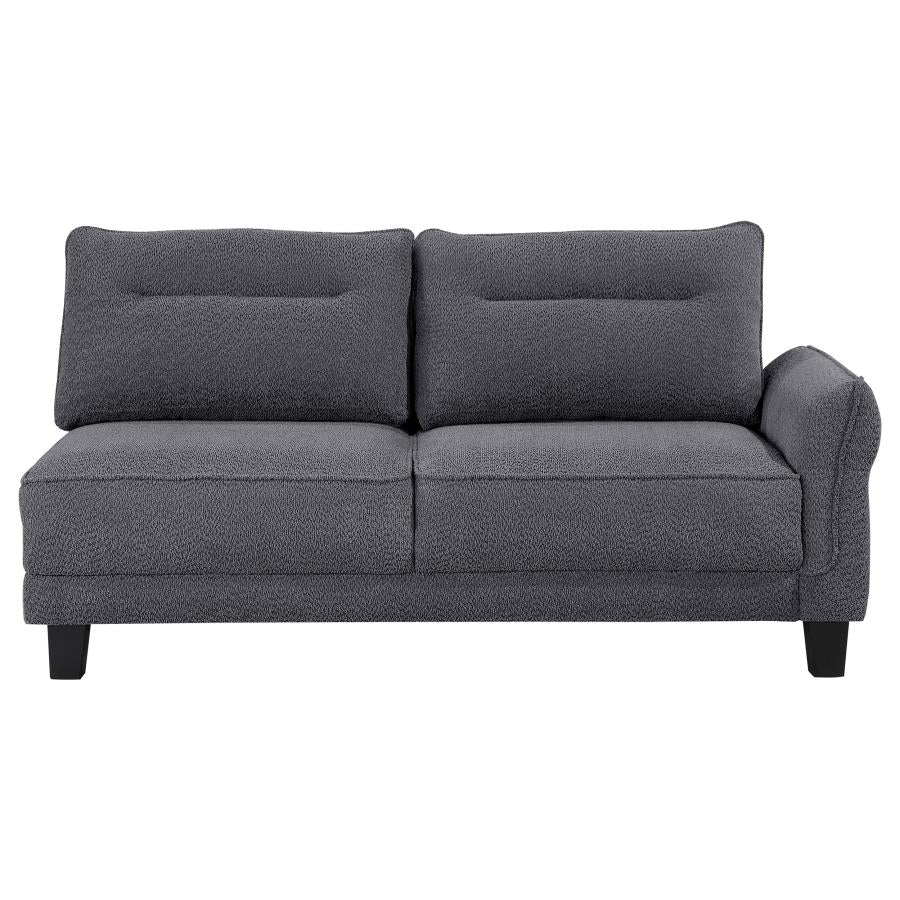 Caspian Upholstered Curved Arms Sectional Sofa Grey - (509540)