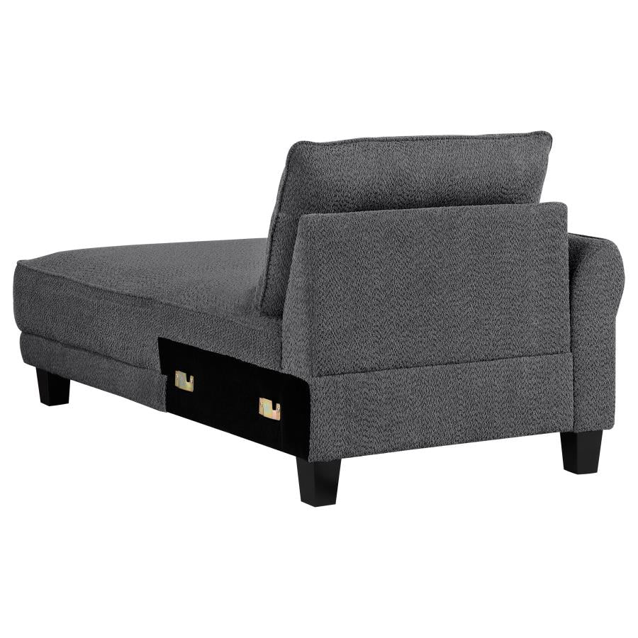 Caspian Upholstered Curved Arms Sectional Sofa Grey - (509540)