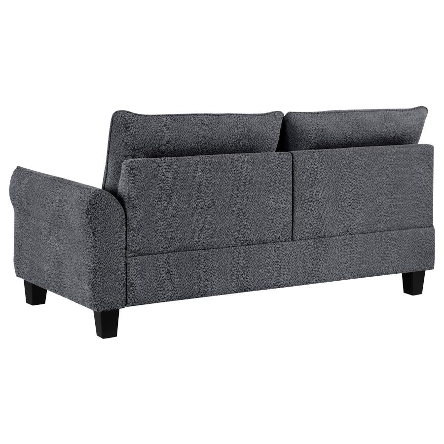 Caspian Upholstered Curved Arms Sectional Sofa Grey - (509540)